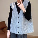 Hazel Relaxed V-Neck Knit Vest