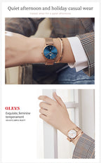 OLEVS Celeste Rose Gold Watch Gift Set