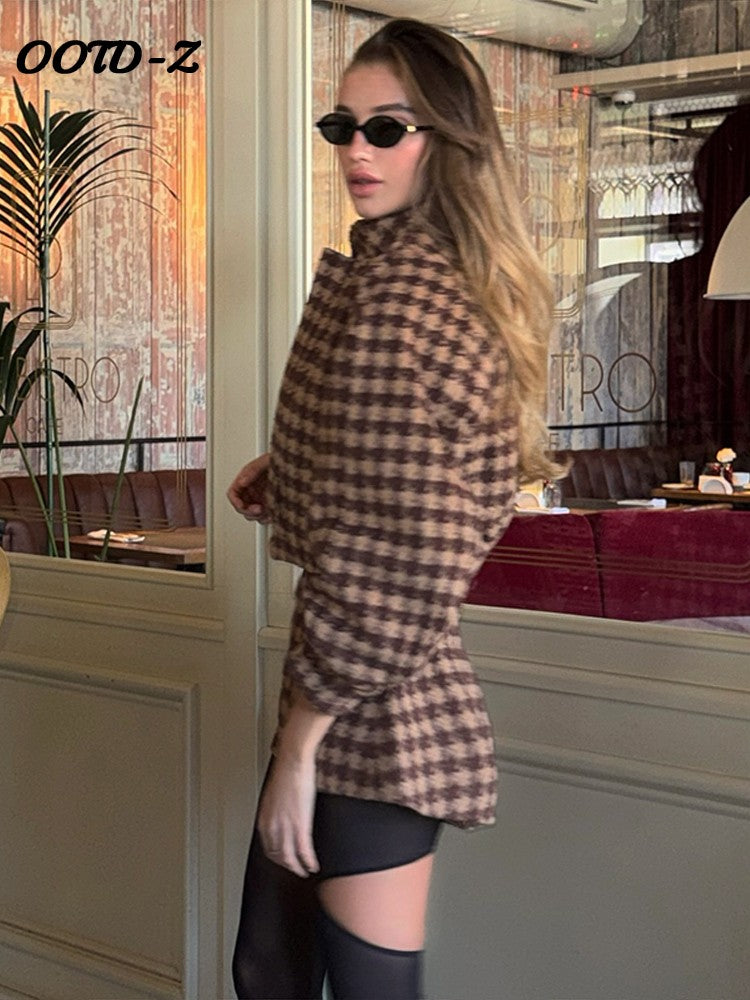 Georgia Plaid Zip Jacket & High-Waist Shorts Set
