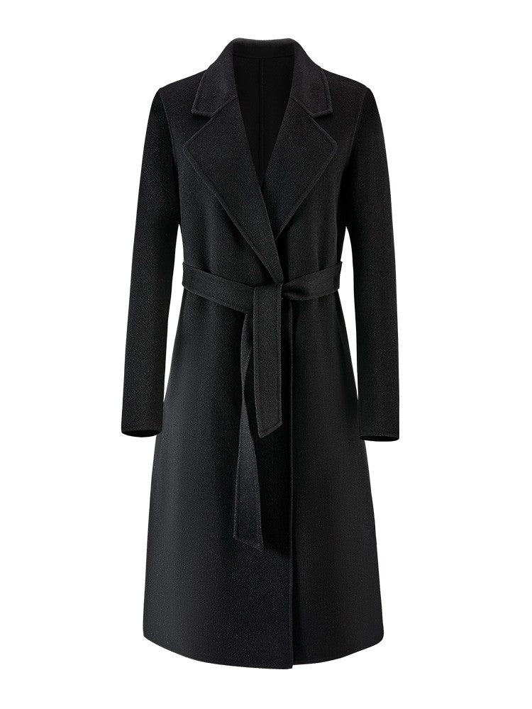 Casaco Feminino CAIXINGLE de Lã 100% com Cinto, Elegante e Moderno, em Lã e Caxemira, Estilo Aberto