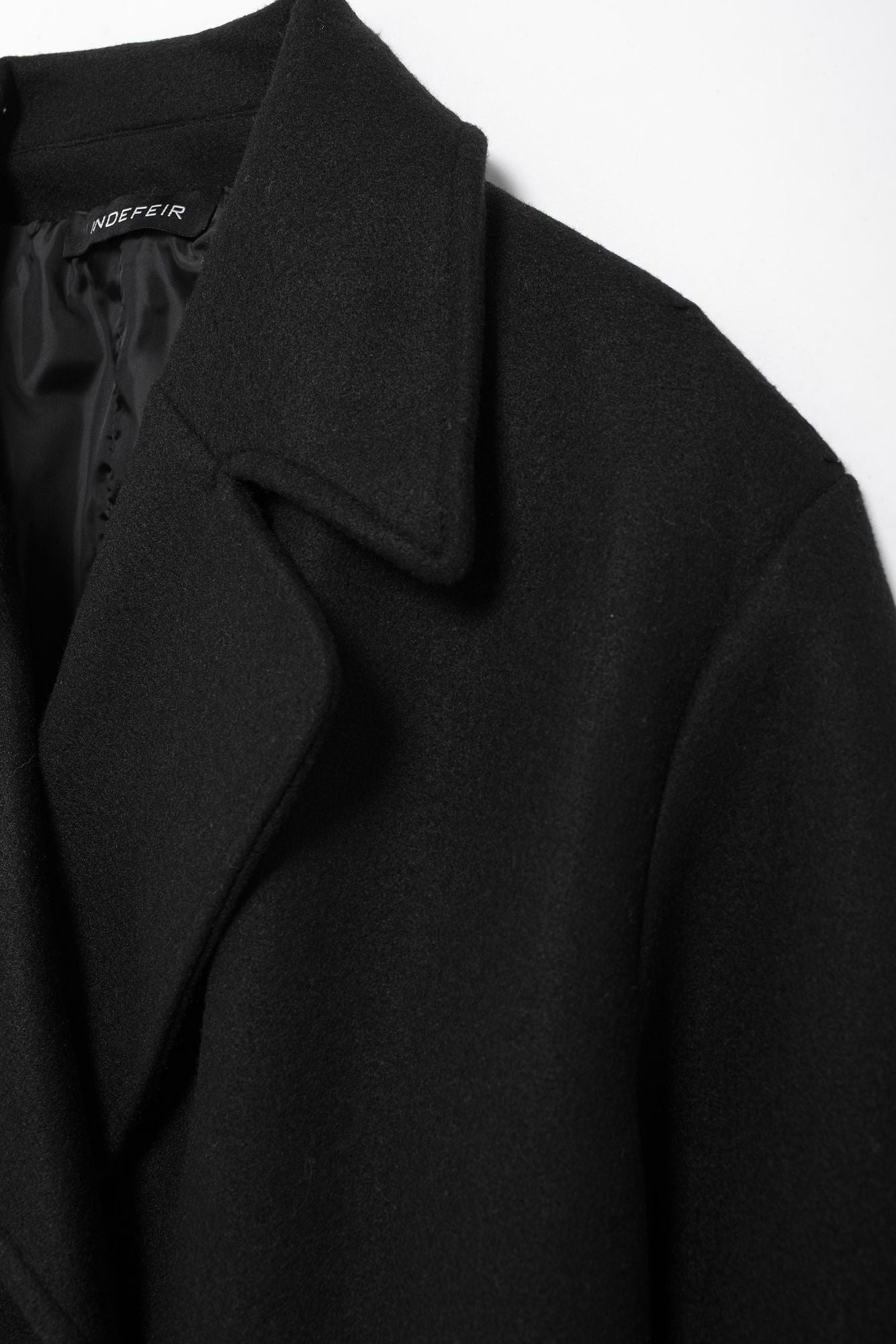 Hh feminino inverno casual mistura de lã entalhado lapela gola casaco chique trespassado trench coats oversized feminino jaquetas longas