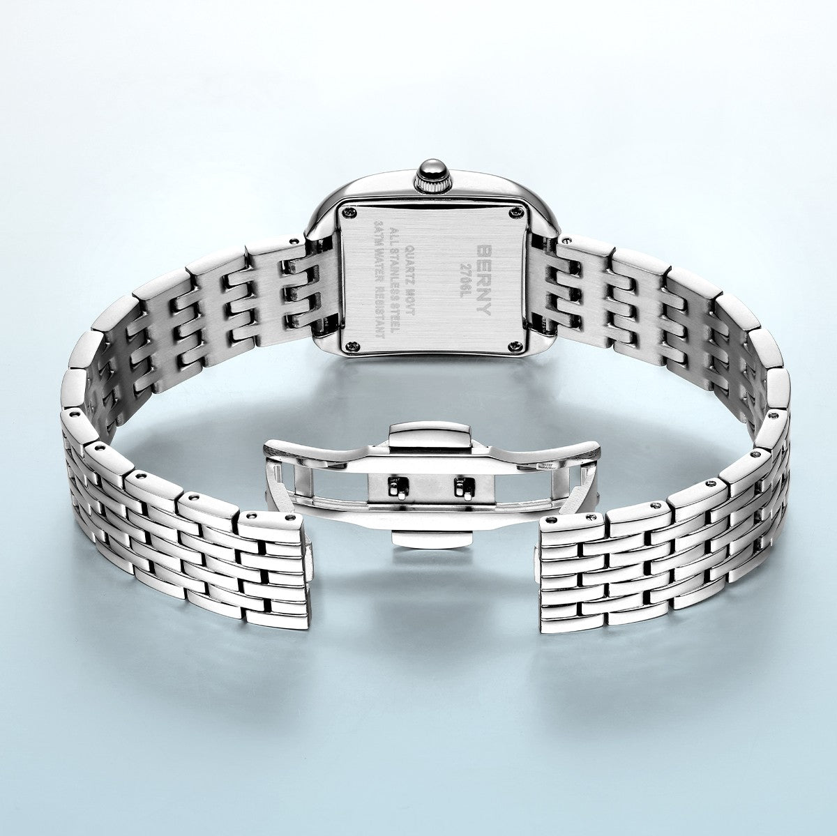 BERNY Square Stainless Steel Quartz Watch