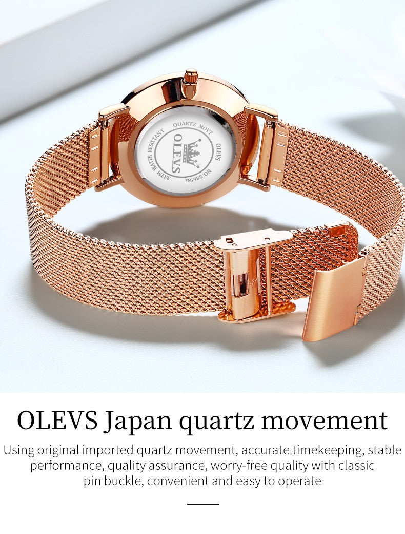 OLEVS Celeste Rose Gold Watch Gift Set