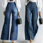 Aurelia Gold-Zip Wide-Leg Jeans