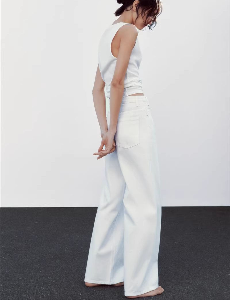 Ivy High-Waisted Double-Button Jeans
