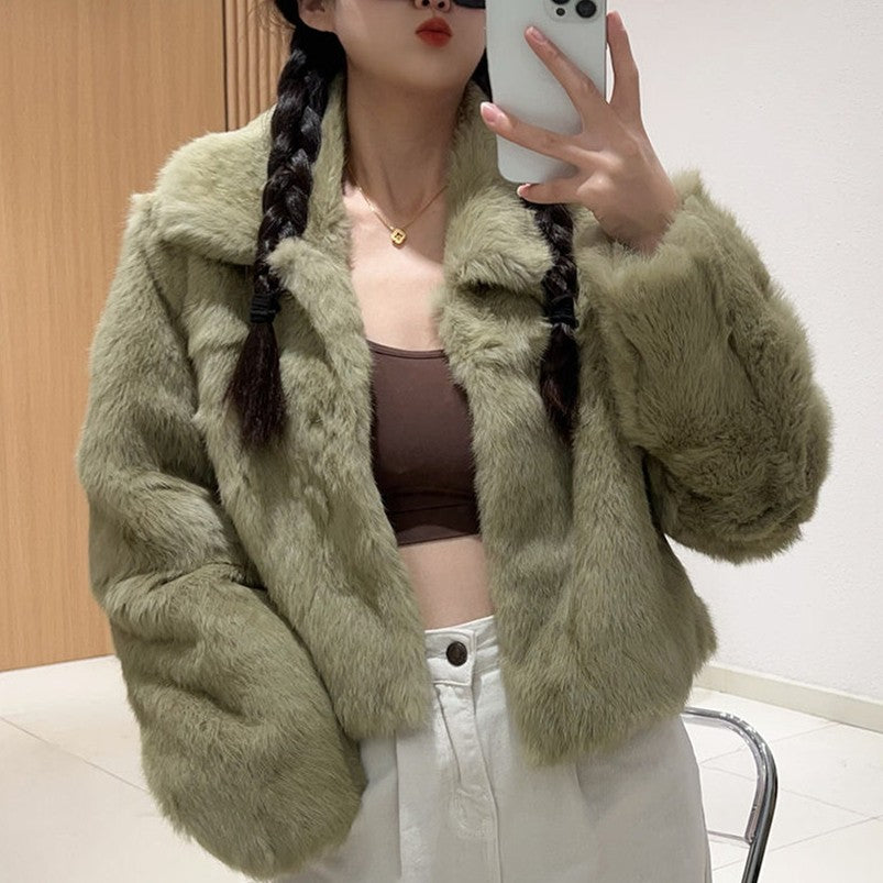 Rani Faux-Fur Trim Short Winter Jacket