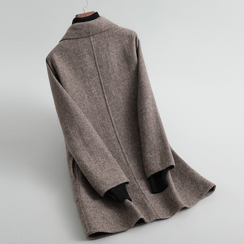 TESSCARA Mulheres Outono Inverno De Lã Mistura Básica Jaqueta Casaco Feminino Cashmere Quente Trench Office Manto Casacos Casacos & Coats