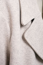 Hh feminino inverno casual mistura de lã entalhado lapela gola casaco chique trespassado trench coats oversized feminino jaquetas longas