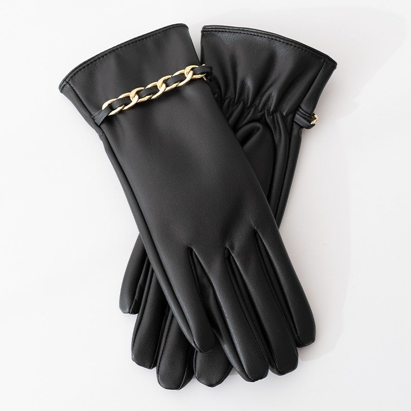 Camille Chain-Detail Touchscreen Gloves