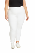 Plus Size White Ankle Pants with Back Pockets